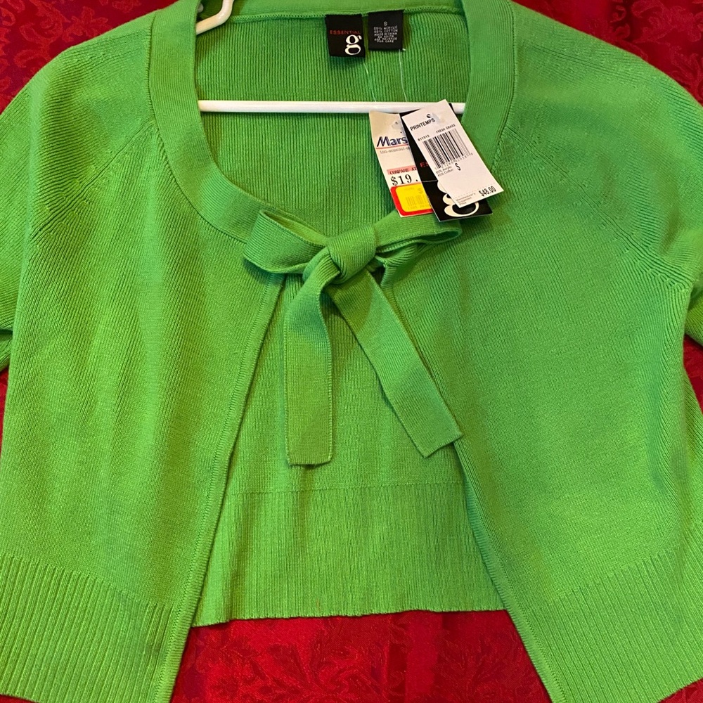 NEW Green Cropped Cardigan